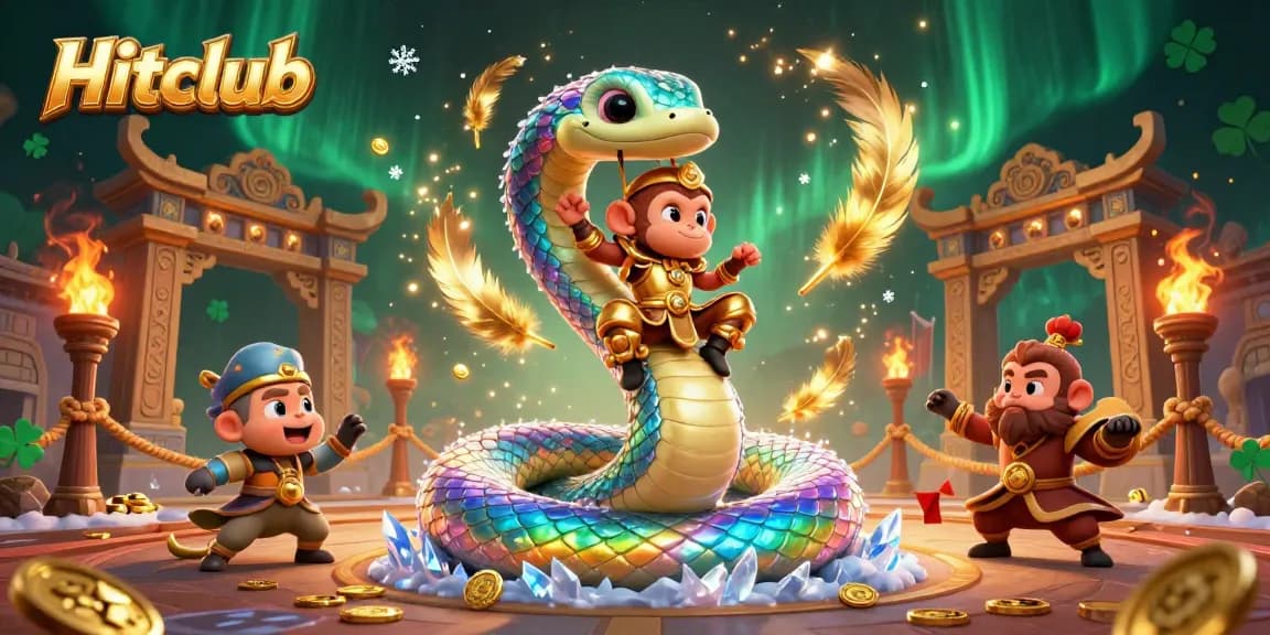 Hitclub enhances gameplay with vibrant 3D visuals, showcasing a dynamic gambling scene filled with colorful elements.