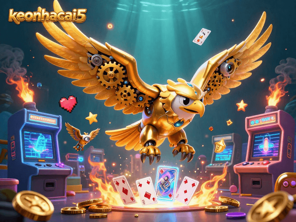 Immerse in keonhacai5's vibrant underwater casino world with dynamic 3D gaming elements.
