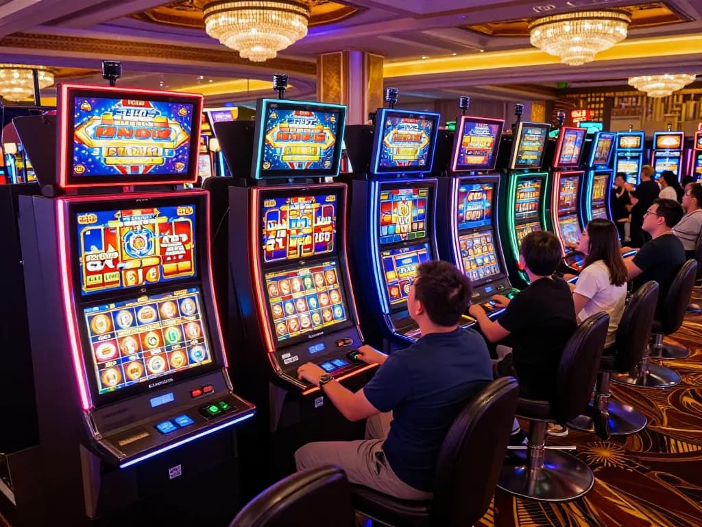 Players engaging with exciting Slot x1000 machines in a vibrant casino atmosphere.