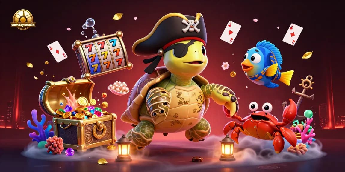 Sashkeysmedia presents a vibrant 3D pirate-themed casino adventure with treasure-focused gameplay elements.