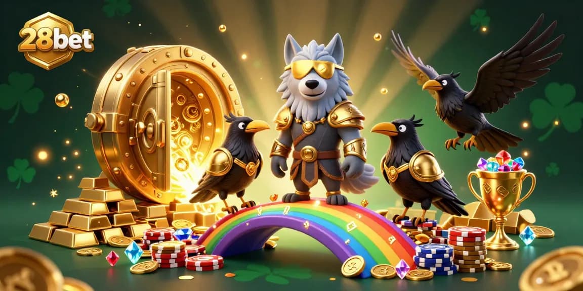 Engage with the thrilling 28bet experience featuring mythical characters amid treasures and casino elements.