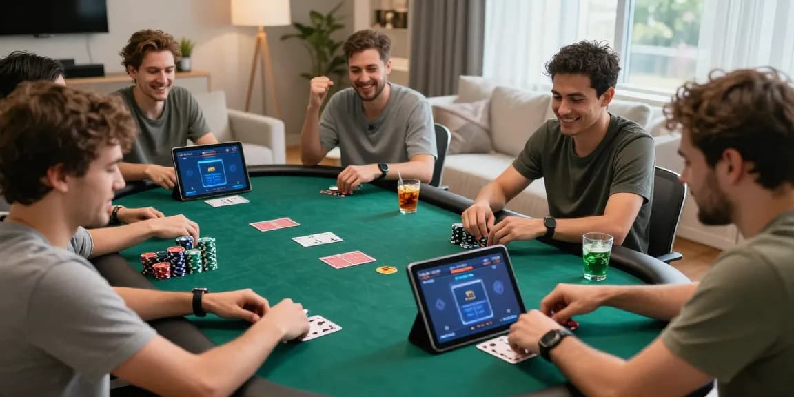 Situs Poker Uang Asli Dewapoker online poker players enjoying a lively virtual game night.