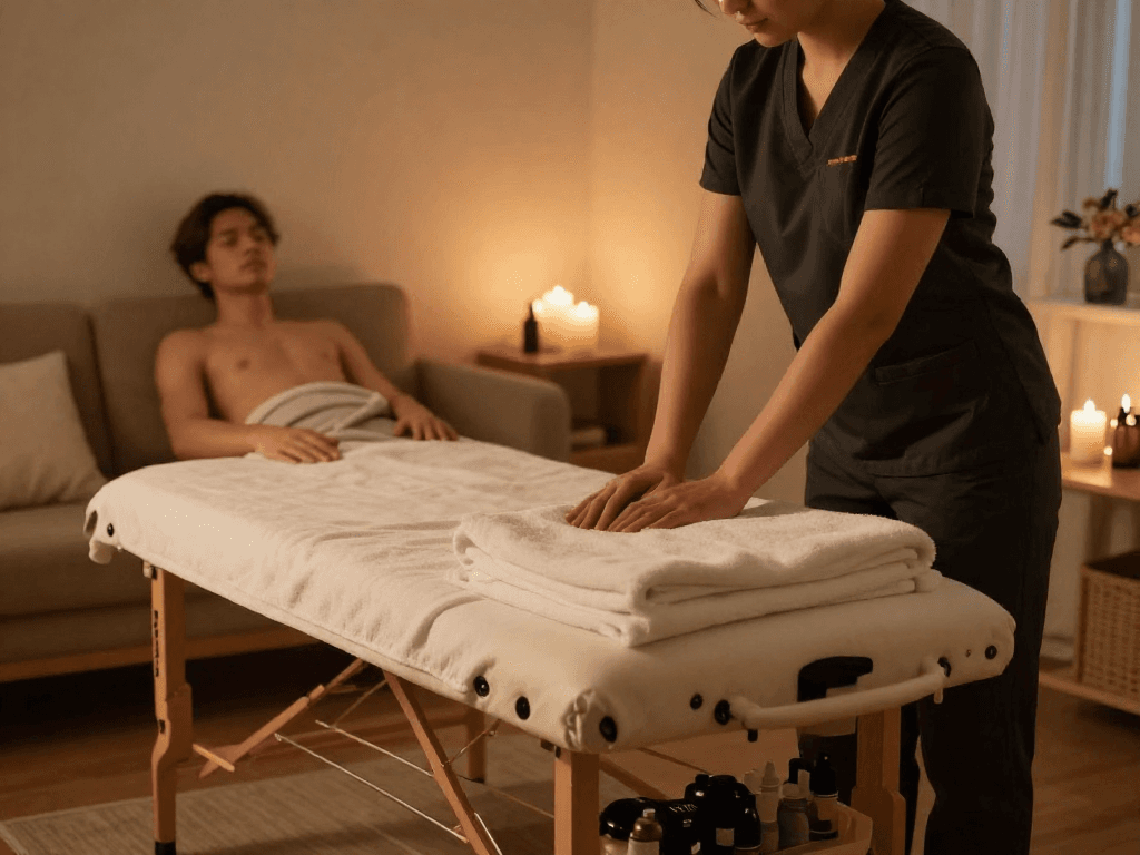 오산출장마사지 service providing personalized relaxation in a cozy home setting.