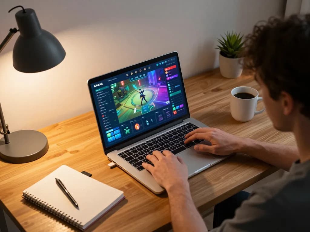 KADAL 778 online gaming scene showcasing interactive gameplay on a laptop in a cozy home setting.