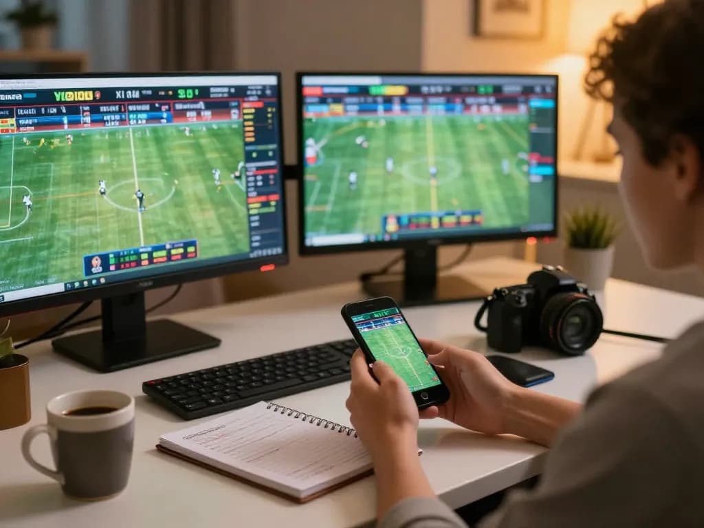 KADAL 778 player placing bets on mobile app, surrounded by sports stats and strategy notes.