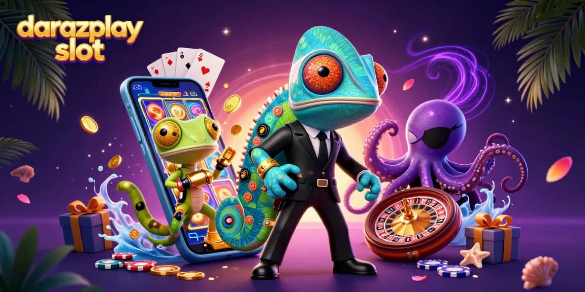 Experience thrilling gameplay with darazplay slot on a vibrant 3D interactive scene.