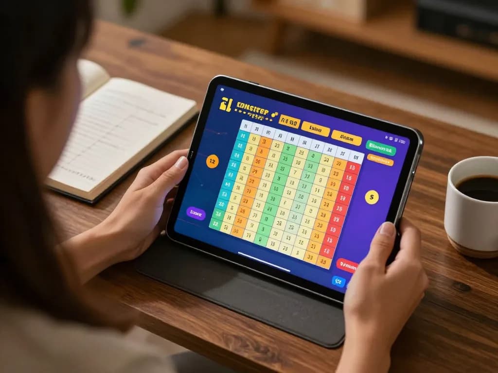 Engaging online casino session with Hongkong Pools betting interface displayed on tablet