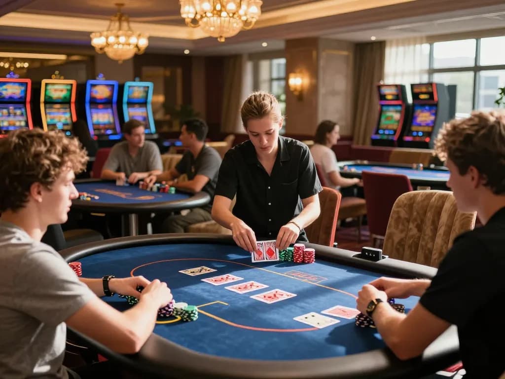 Watch players at IDC88 JOKER engaging in strategic poker gameplay in a luxury casino setting.