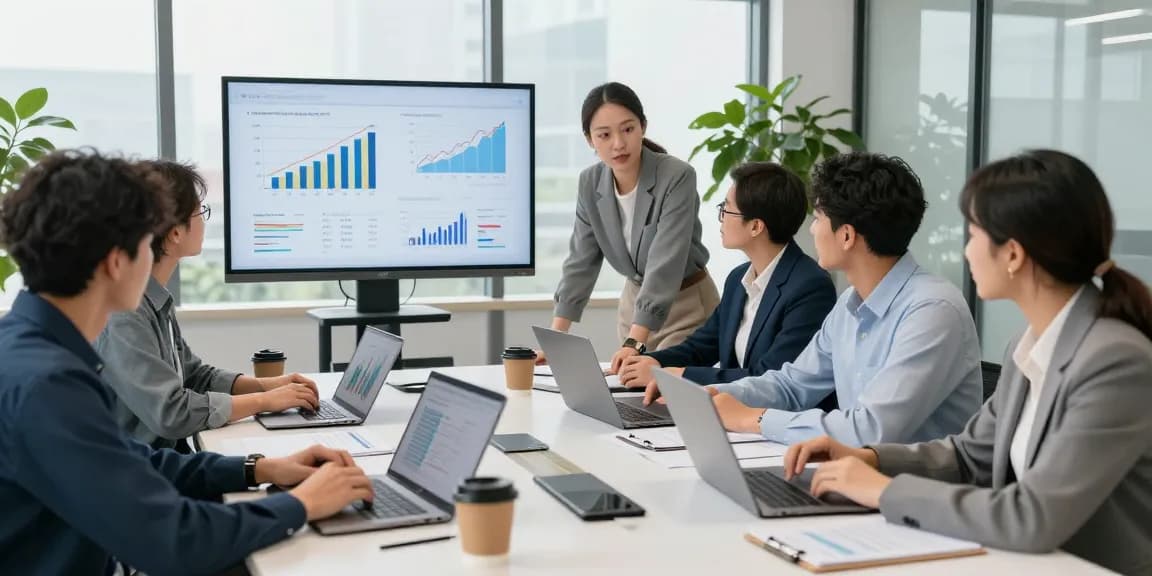 Team collaborating on business energy comparison UK 2026 strategy in modern office setting