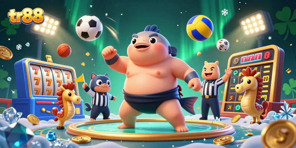 Join the thrilling TR88 experience with a vibrant underwater casino filled with slots and playful characters.
