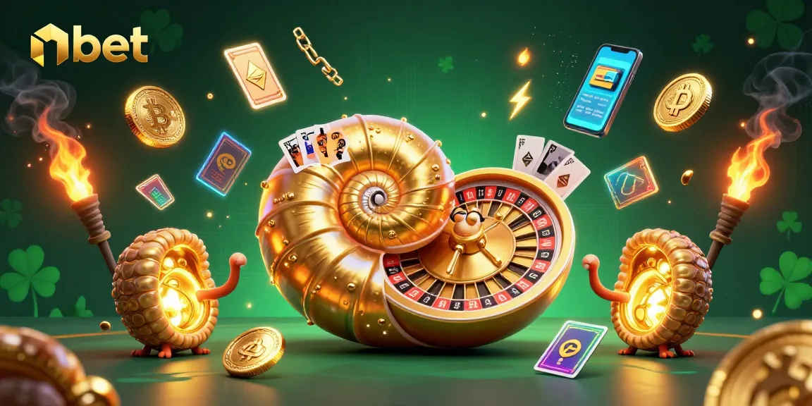 Engage with nbet in a dynamic 3D casino scene featuring a giant nautilus and crypto elements.
