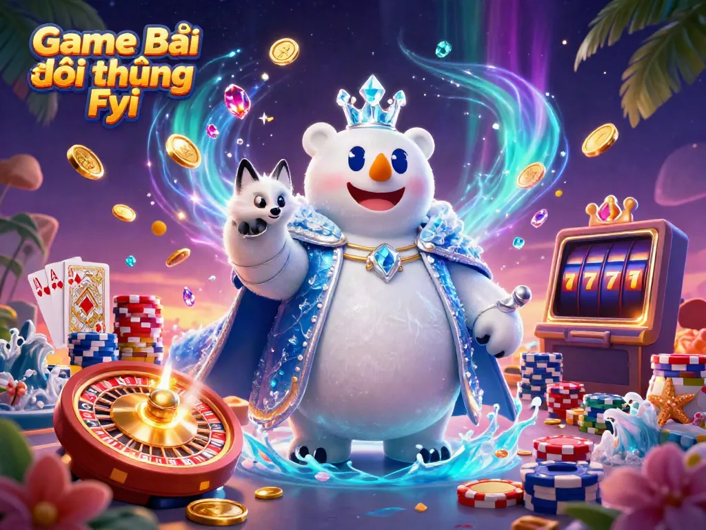Experience the excitement of Game Bài Đổi Thưởng Fyi with vibrant casino elements and characters.