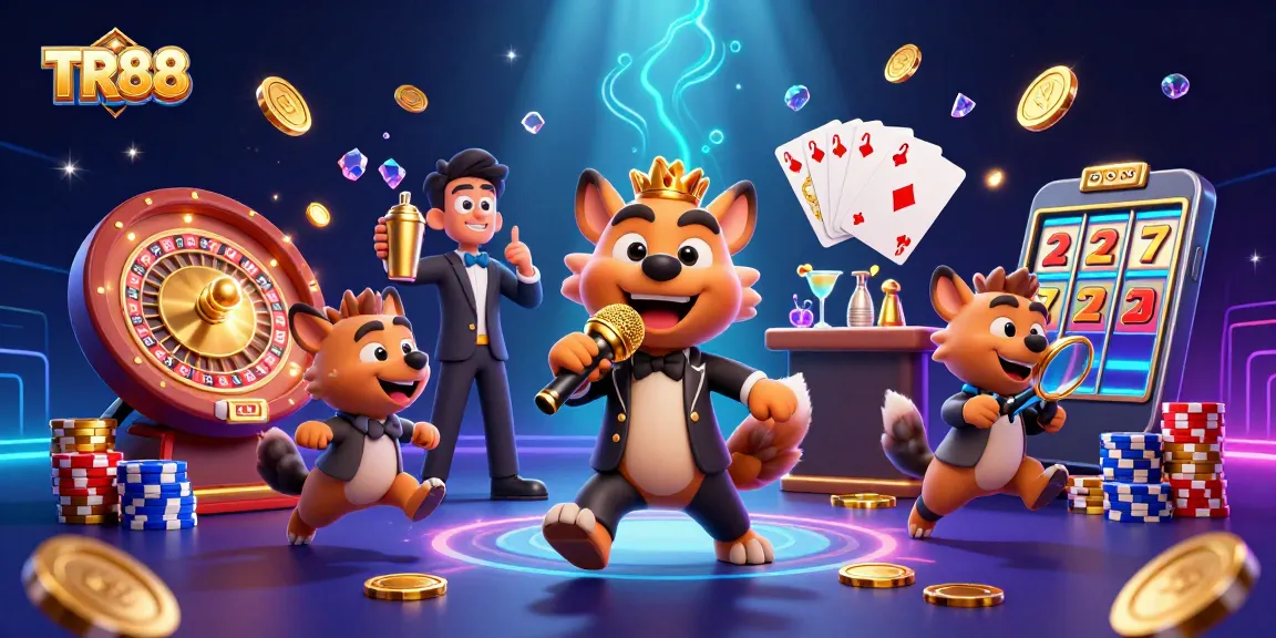 Experience exciting gameplay at TR88 with dynamic casino scenes and animated hyena characters
