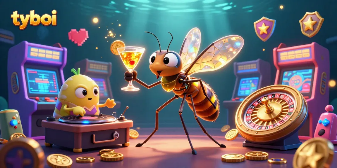 Engage with tyboi as animated characters bring casino excitement to life in vibrant 3D illustration.