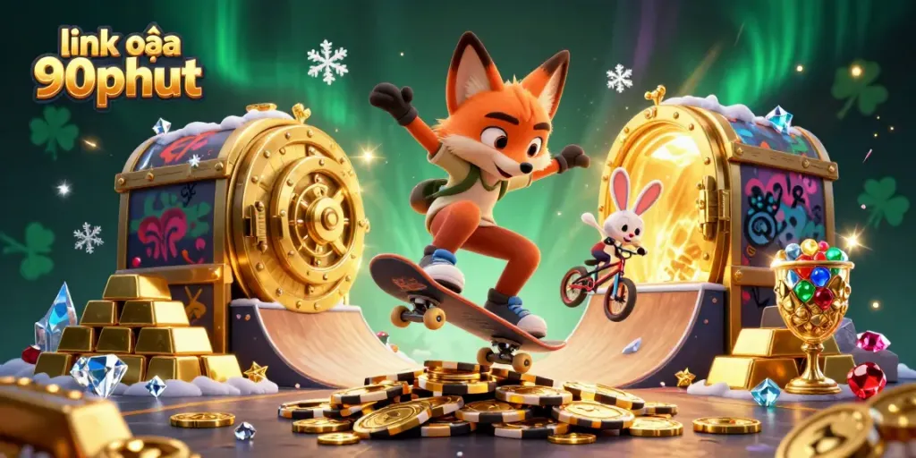 Experience the excitement of betting with link vào 90phut featured in this vibrant 3D illustration, showcasing thrilling gambling elements.