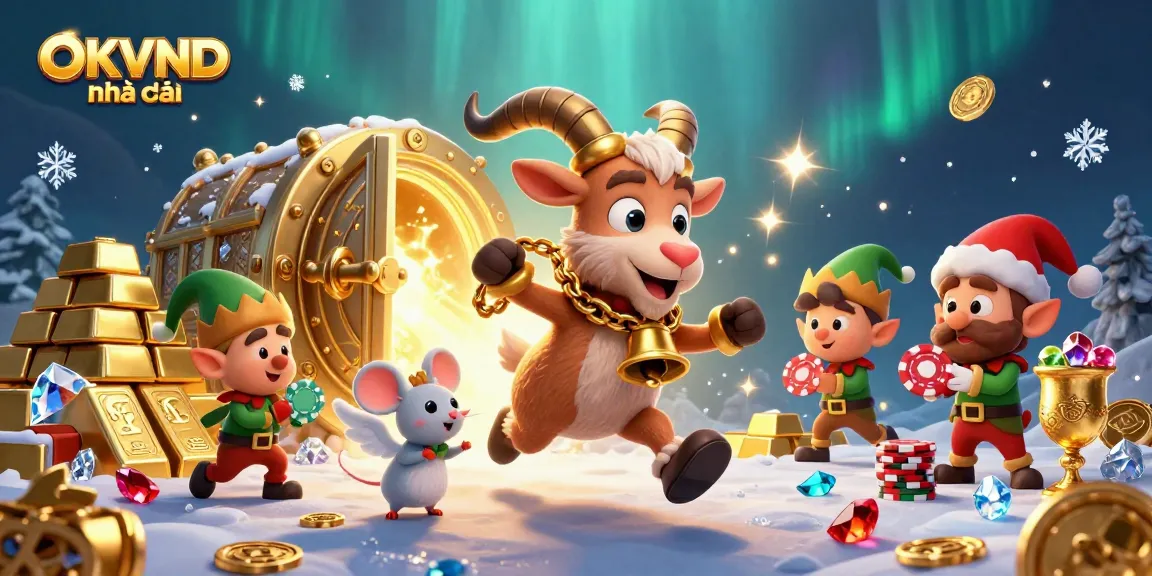 Play and win at OKVND nhà cái's festive casino with thrilling characters and vibrant action