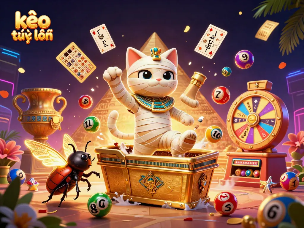 Engage with kèo trực tuyến in a vibrant pyramid casino filled with dynamic gaming elements.