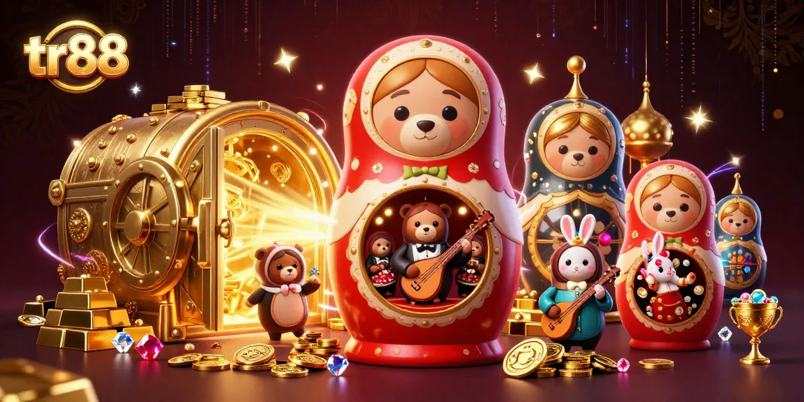 Experience the excitement of tr88 with engaging casino-themed 3D visuals featuring playful characters and rich elements.