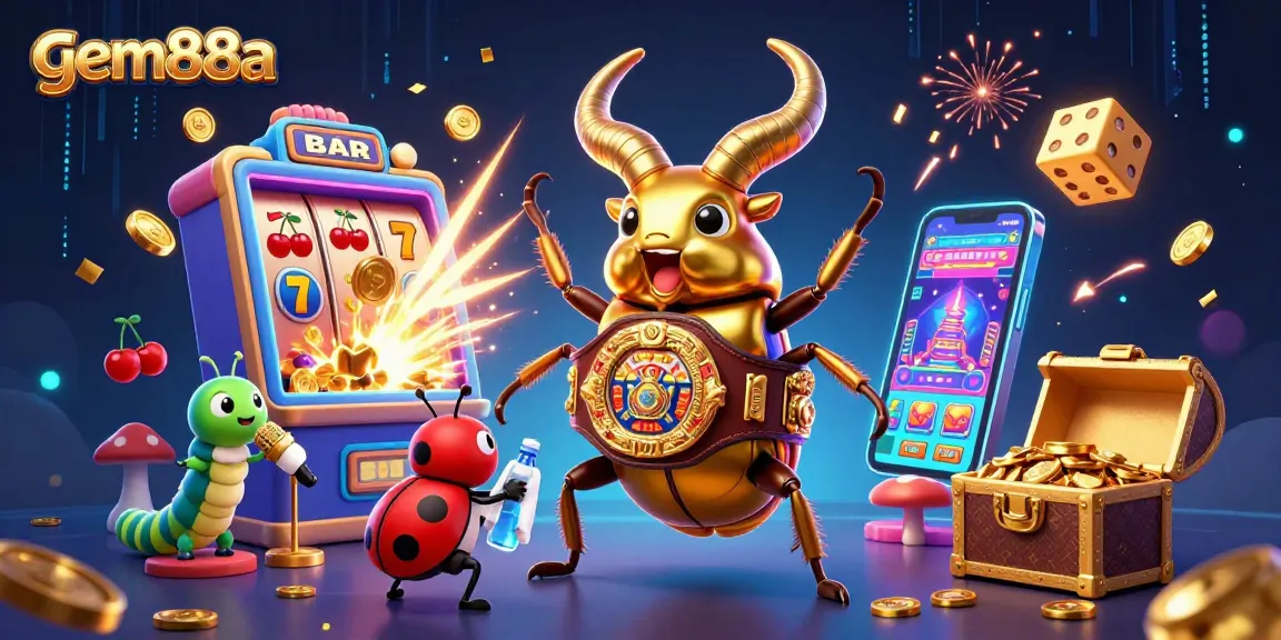 Experience gem88a's thrilling jackpot action with a vibrant 3D casino scene bursting with energy.