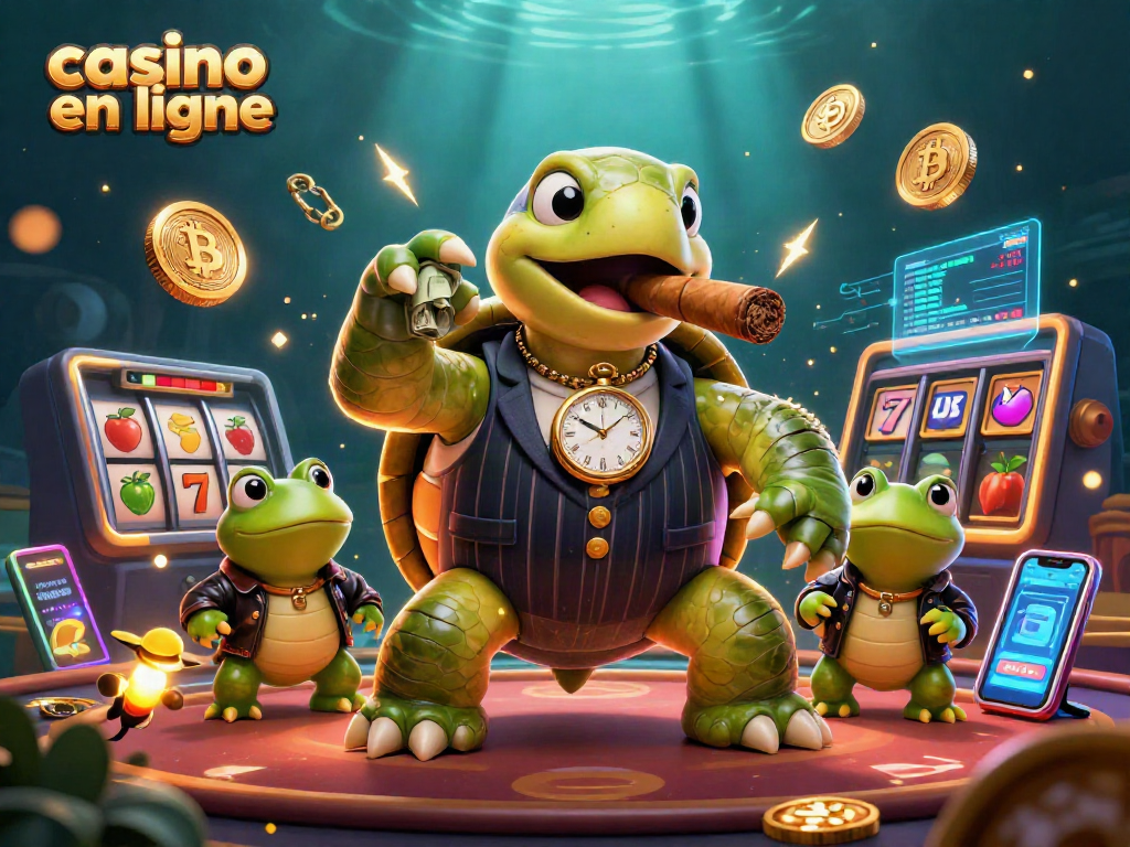 Machines à sous et symbole de jackpot au casino en ligne, ambiance lumineuse captivante.