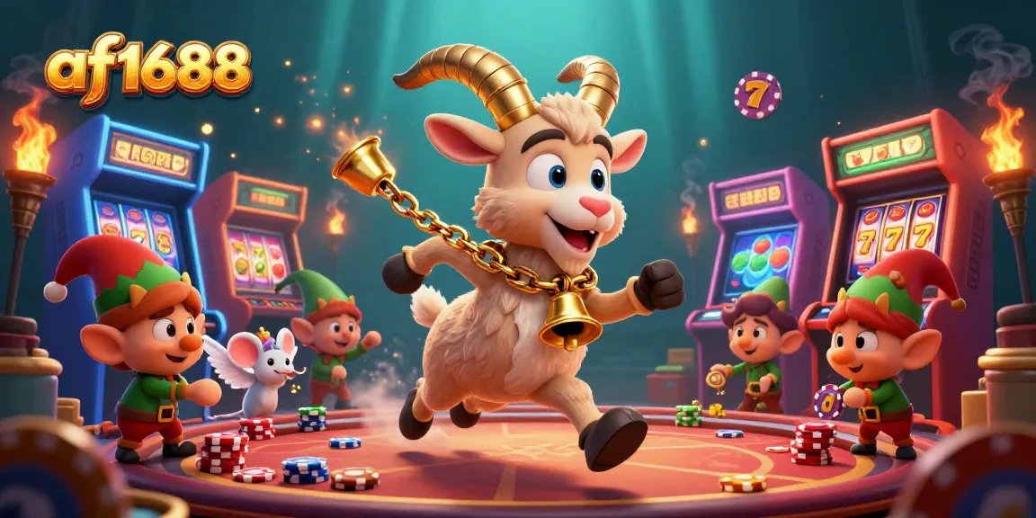 Experience thrilling gaming action at af1688 with festive characters in a dynamic casino scene.