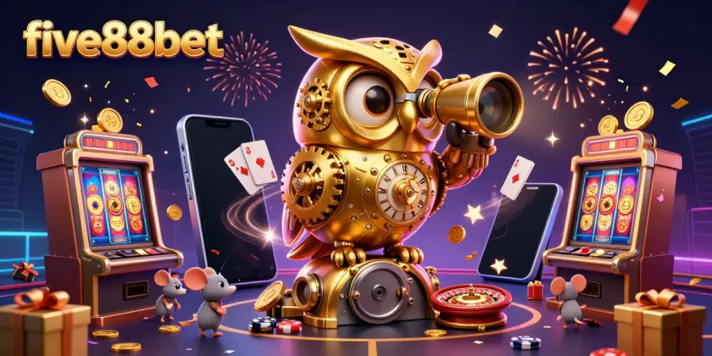 Experience the thrill of winning at five88bet with an engaging cinematic casino scene.