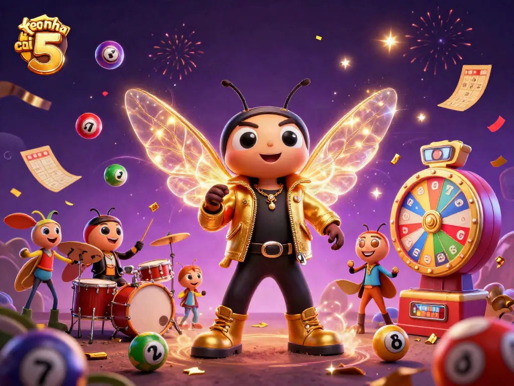 Experience vibrant excitement with keo nha cai 5 in this dynamic 3D casino scene featuring lively characters and colorful lottery elements