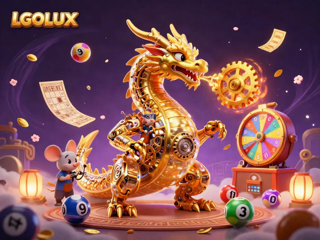 Experience the winning power of LGOLUX with dynamic gaming elements and a golden dragon!