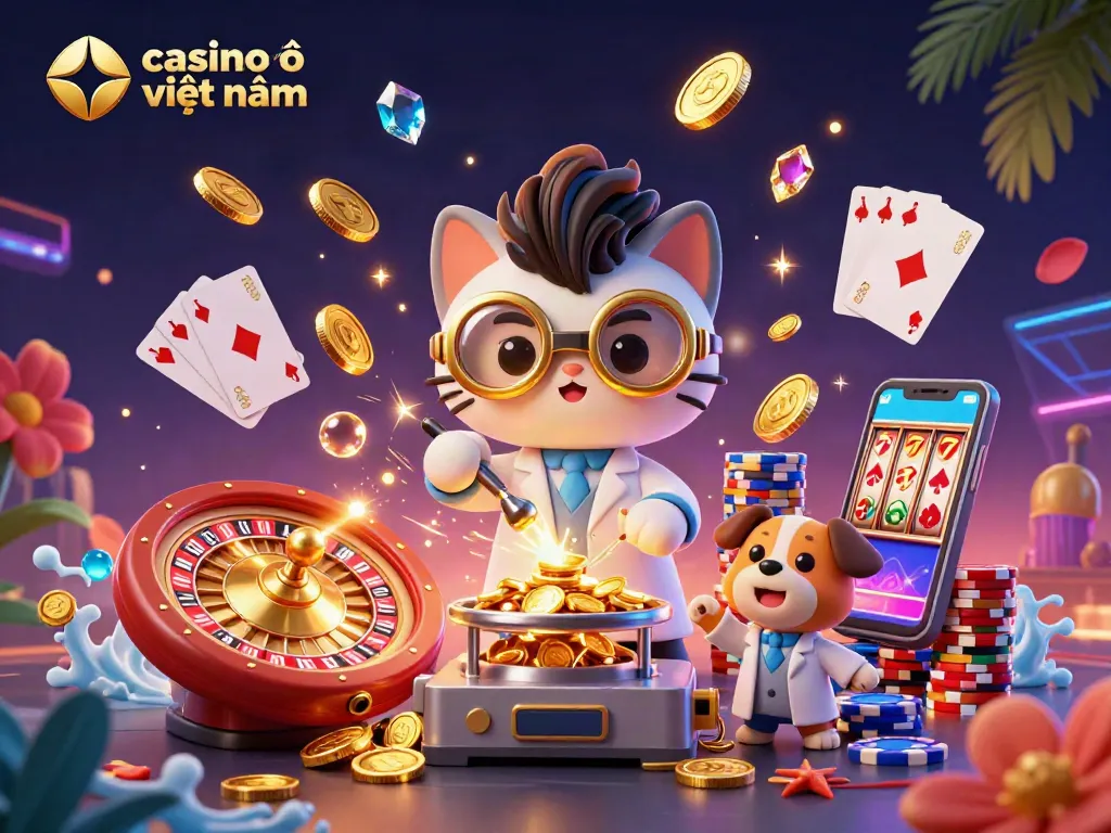 Các trò chơi tại casino trực tuyến Việt Nam với những đồng xu vàng và bàn cược đầy thú vị