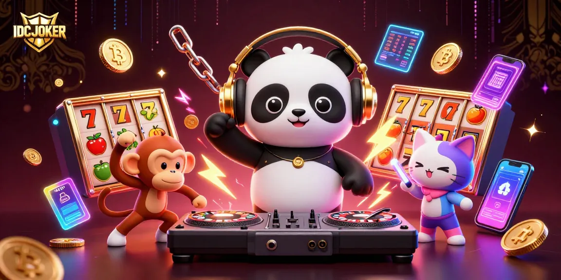 Experience thrilling gameplay with IDCJOKER featuring fun characters, slot machines, and crypto elements