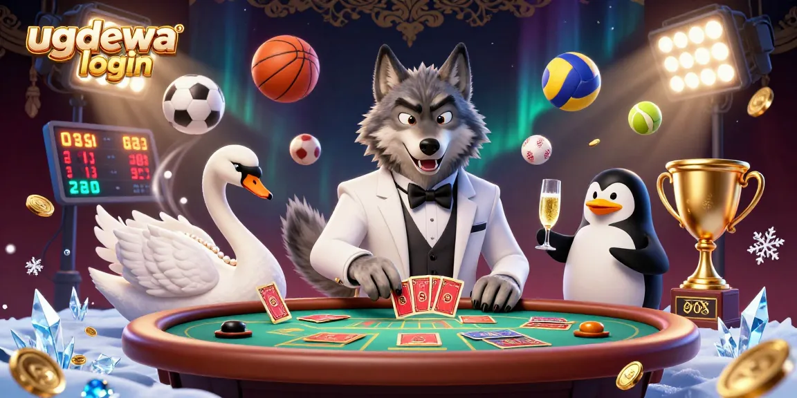 Depicting an elegant live casino scene with characters and a focus on ugdewa login, showcasing sophisticated gaming elements.