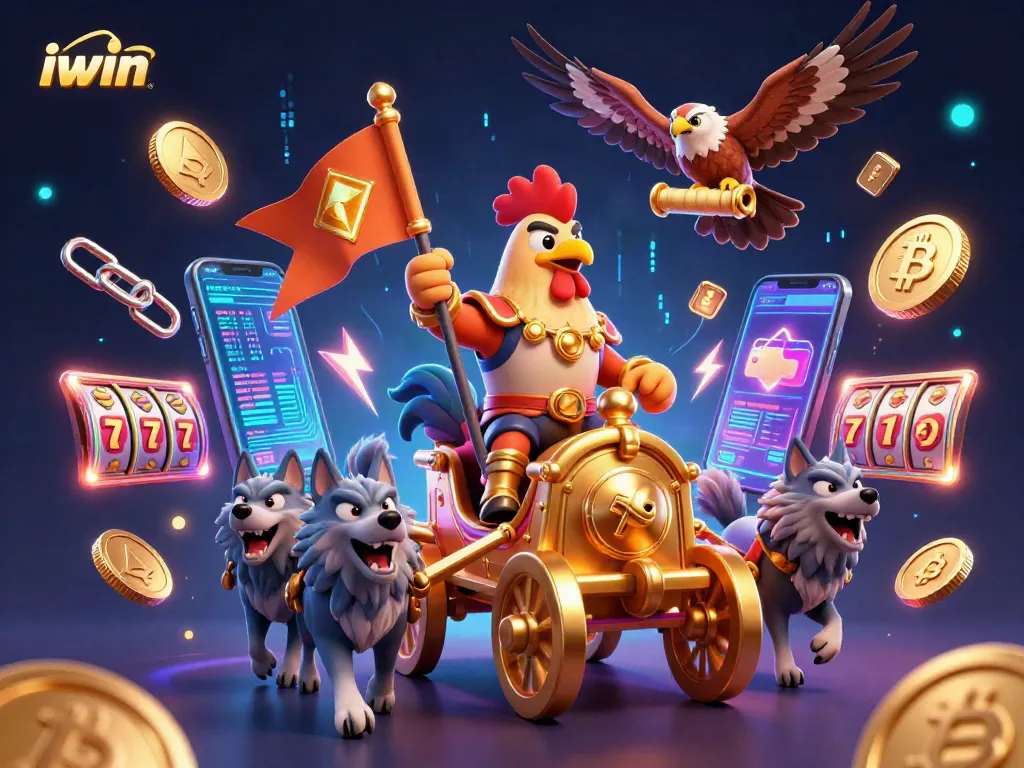 Engage in the iwin gaming experience with exhilarating slot reels and vibrant crypto elements.