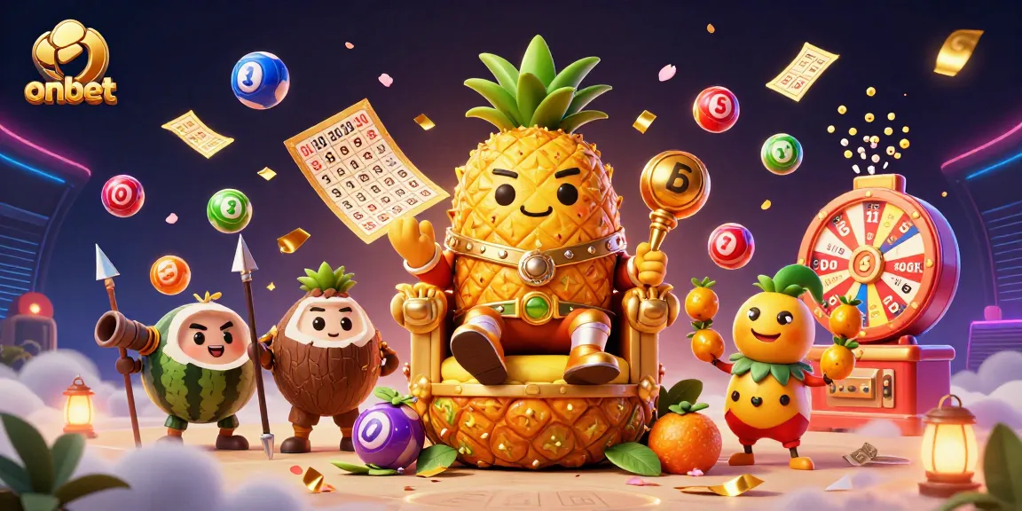 Experience the vibrant and exciting onbet gaming world with the 3D golden pineapple king and dynamic casino elements.