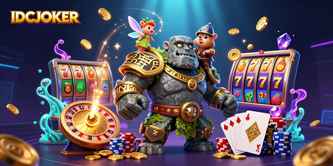 IDCJOKER offers slot thrills with engaging 3D characters amidst a cascade of golden rewards.