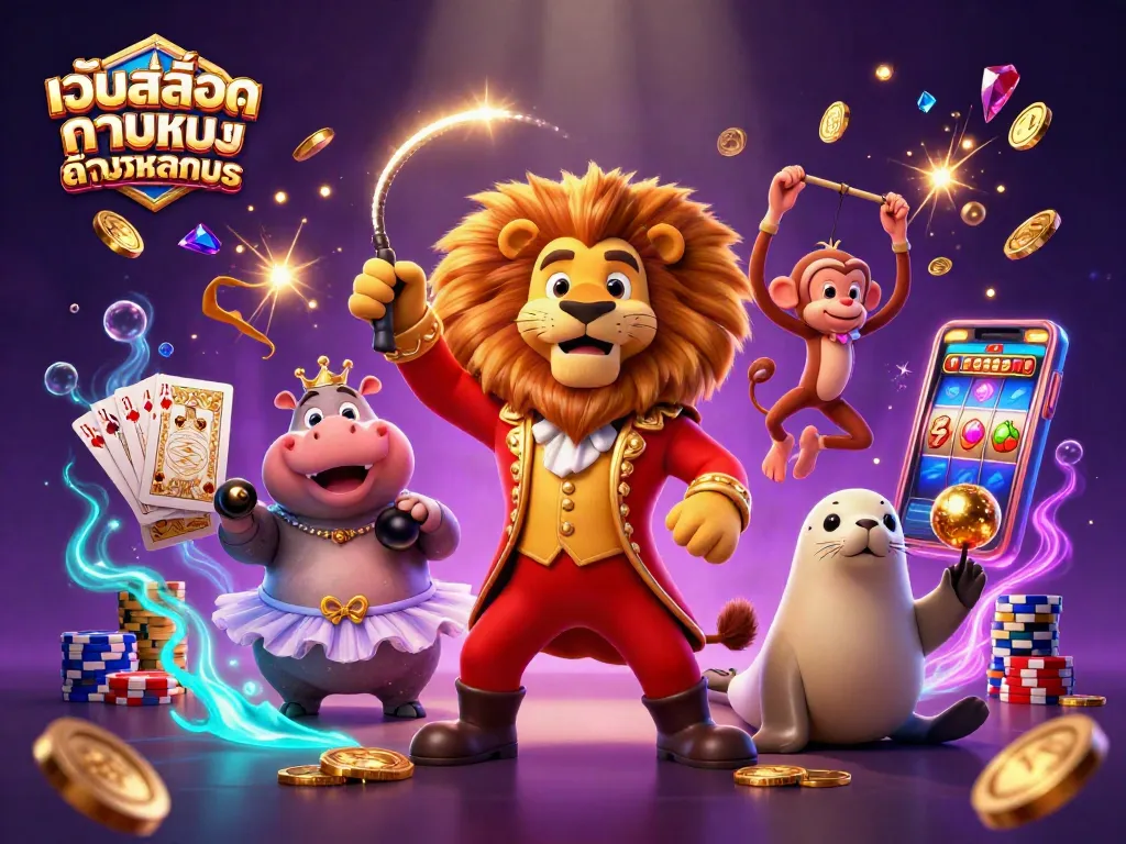 ภาพการ์ตูน 3D แสดงให้เห็นเว็บสล็อตเว็บตรง ค่ายใหญ่ ต่างประเทศ ที่เต็มไปด้วยความสนุกสนานจากการเล่นสล็อต