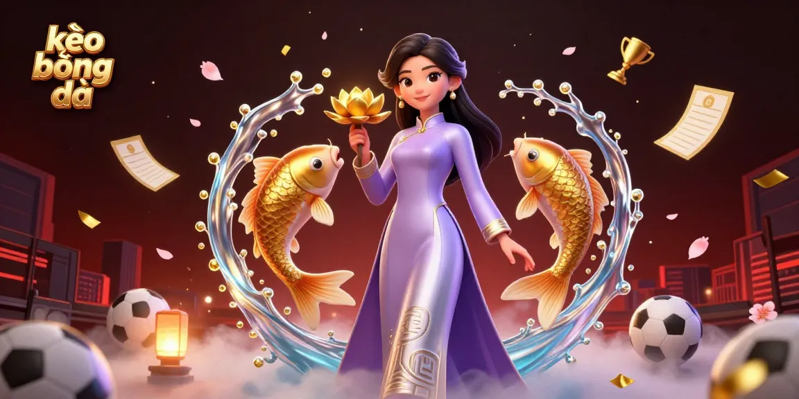 Place bets on kèo bóng đá while enjoying dynamic sports-themed illustration with vibrant details.