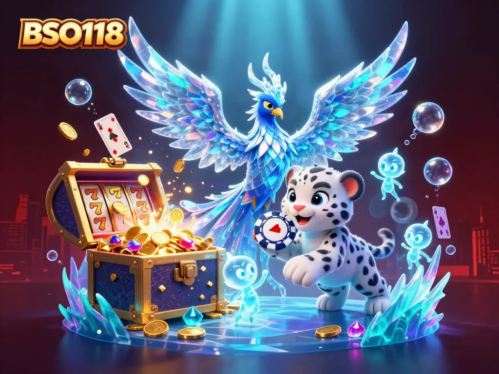 Engage in thrilling gameplay at BSO118 with an ice phoenix and colorful gaming elements!