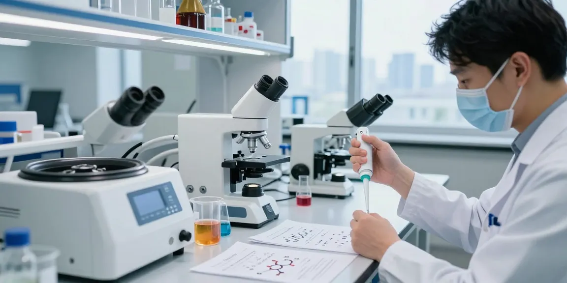 Researchers in a modern lab analyzing retatrutide samples, showcasing peptide science in Canada.