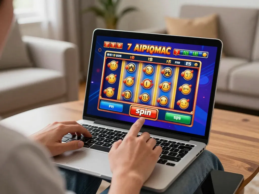 Engaging with LGOSUPER LOGIN for thrilling slots gameplay in a cozy home setting