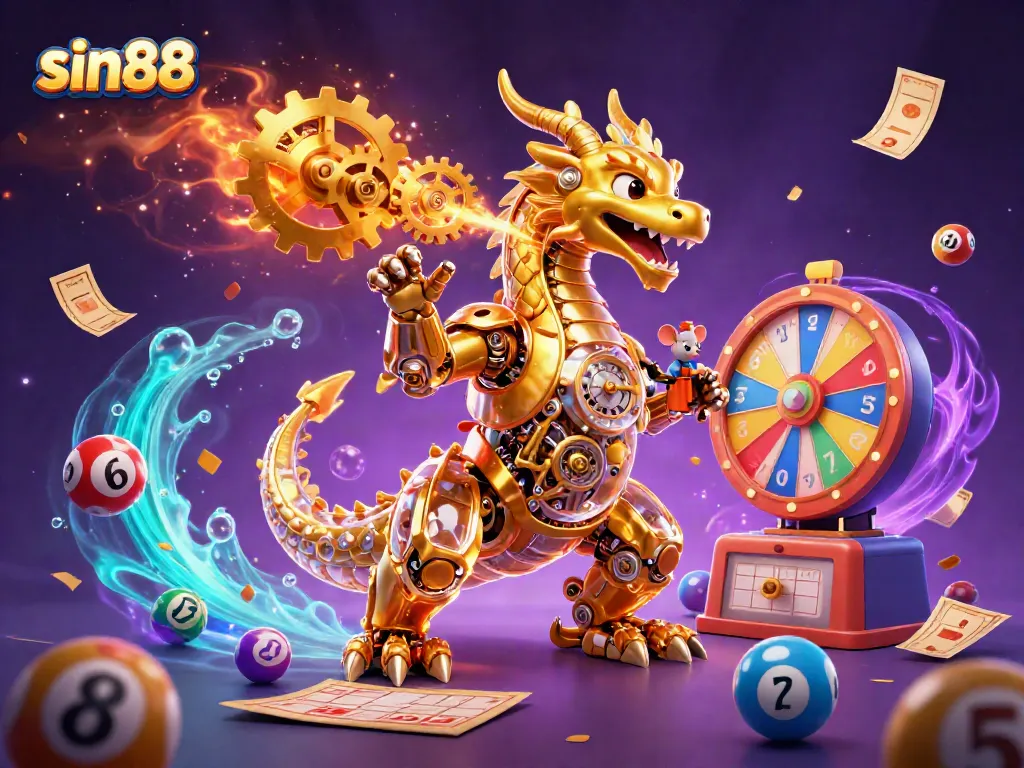 Experience thrilling gameplay at sin88 with 3D dragon and vibrant gambling elements!
