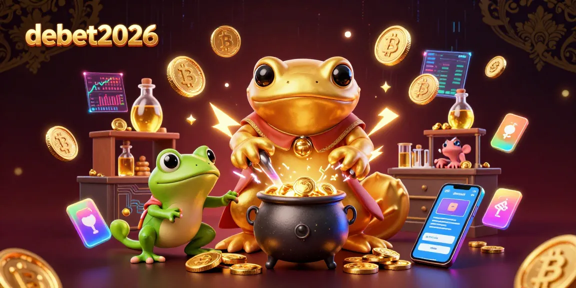 Experience the excitement of debet2026 with a captivating scene featuring an alchemist and crypto elements.
