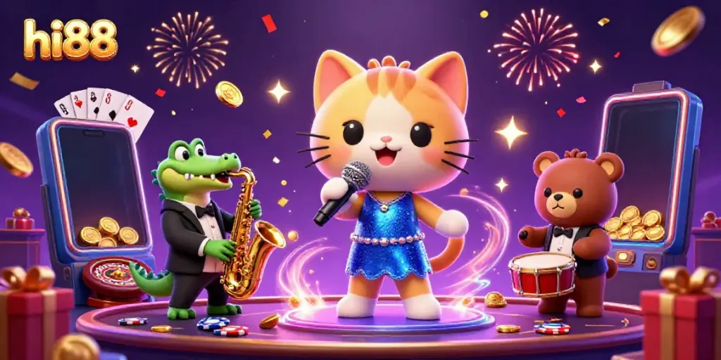 Hát karaoke với hi88 trong sòng bạc ảo đầy màu sắc và sôi động.