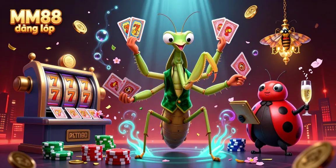 Engage in MM88 đăng nhập with vibrant slot reels, dynamic gaming scene, and energetic characters.