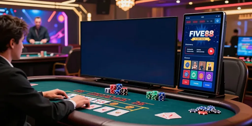 Experience the excitement of FIVE88 online gaming with vibrant graphics and professional setups.