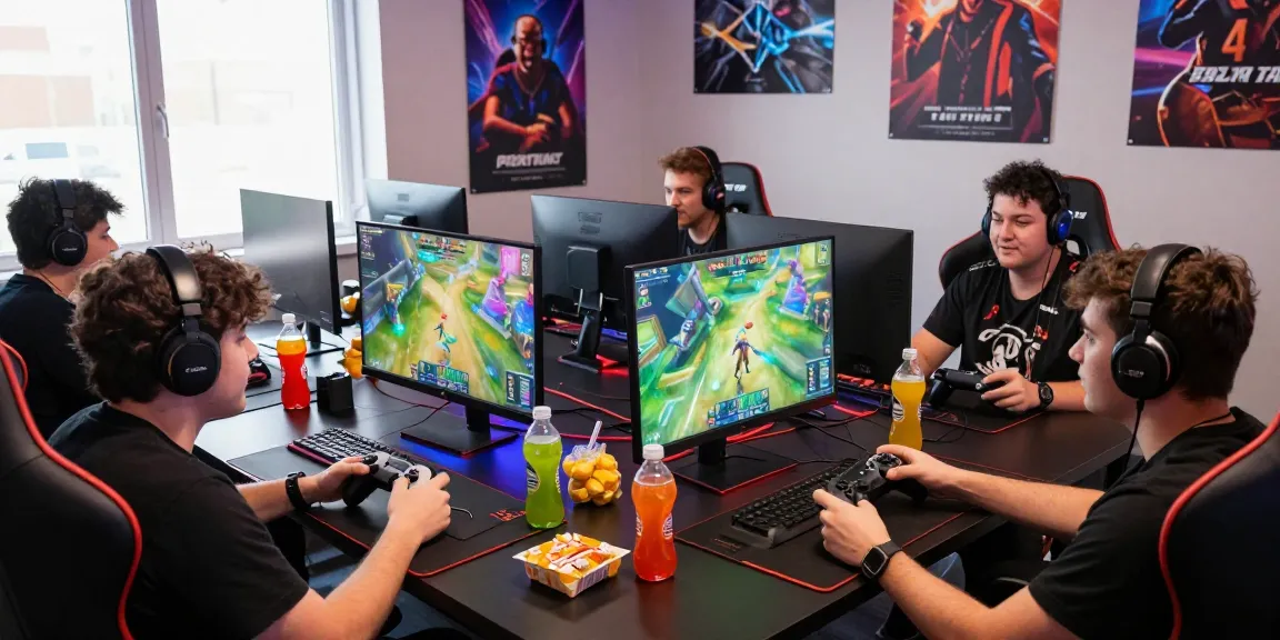 Dynamic online gaming atmosphere with diverse players competing in rokok88 alternatif challenges.