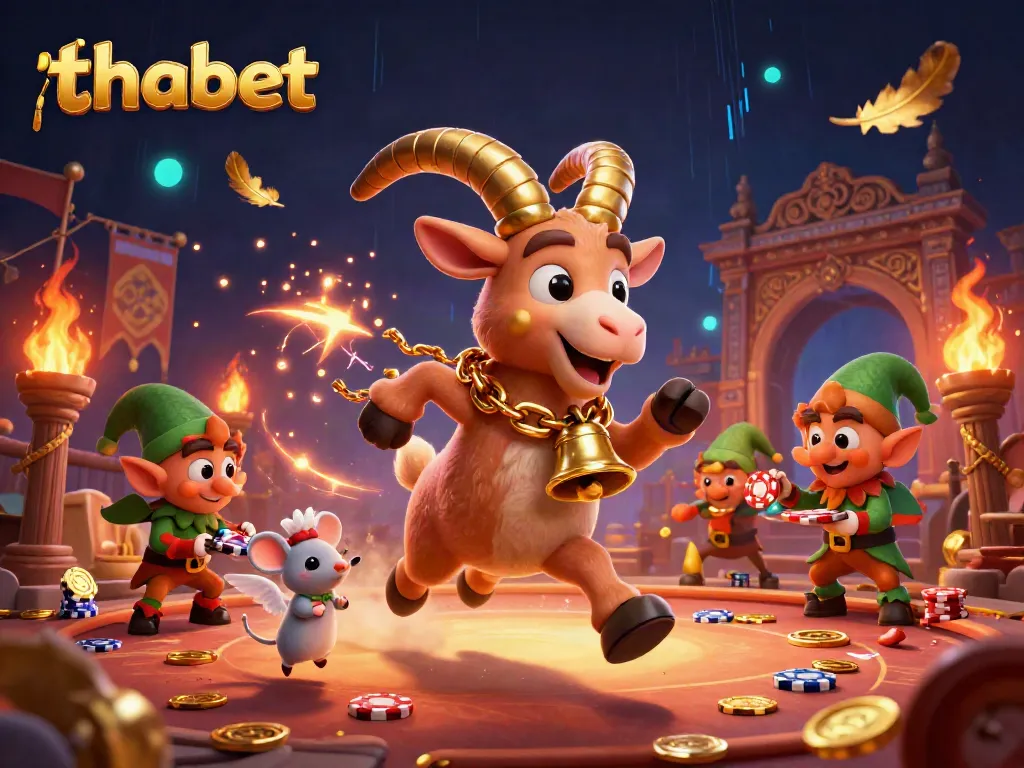 Experience real thrills at thabet casino with Krampus overseeing a festive gaming scene.