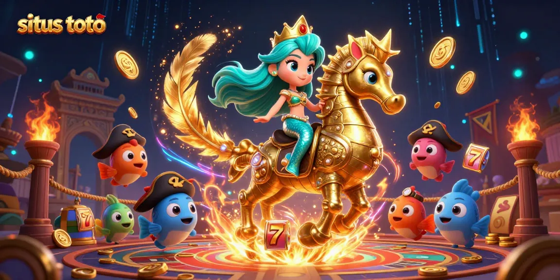 Experience the excitement of situs toto with a colorful casino-themed 3D illustration featuring vibrant characters and dynamic game elements.