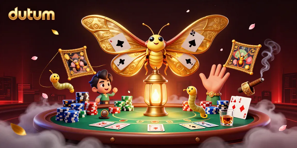 Engage with datum's vibrant casino scene featuring a golden atlas moth and poker elements.