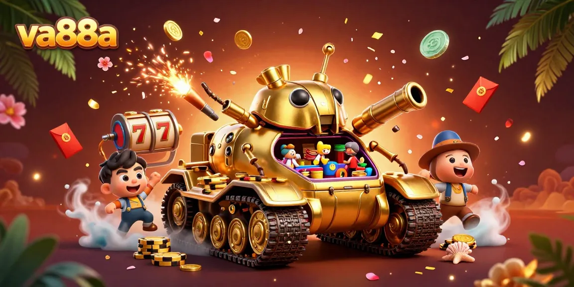 Experience the excitement of va88a's casino with a vibrant 3D illustration of the golden beetle tank, revealing enchanting gaming elements.
