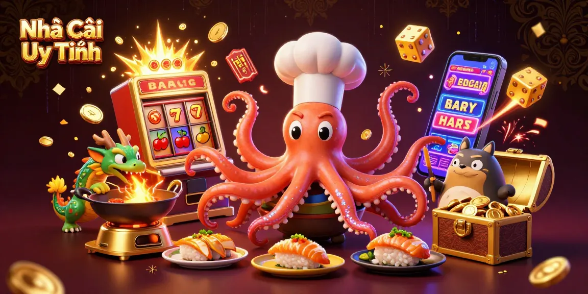 Engaging 3D Casino scene showcasing Nhà Cái Uy Tín, featuring exciting slot machines and dynamic game elements.